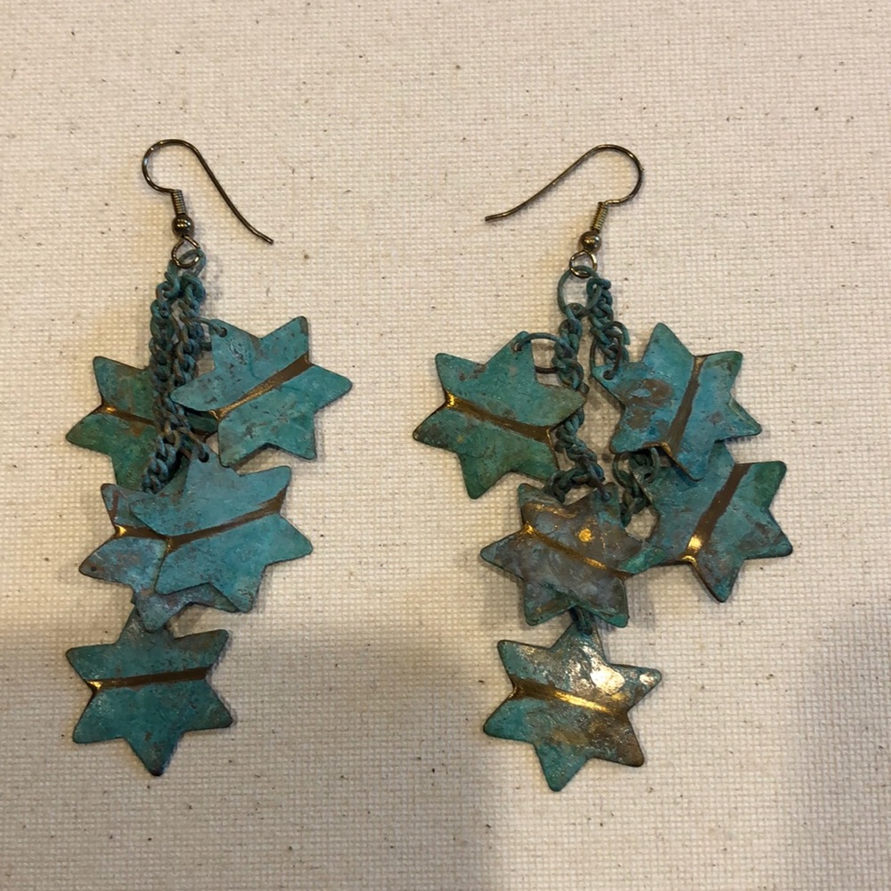 4th of July Rustic star earrings